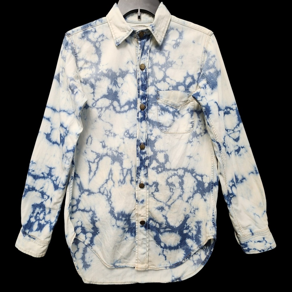 Current Elliott The Prep School Shirt Women Size 0 Tie Dye Oversized Western USA